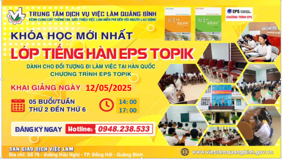 THÔNG BÁO KHAI GIẢNG LỚP HỌC TIẾNG HÀN NGÀY 12/05/2025